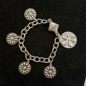 Chico's Charm Bracelet Silver Magnetic Clasp